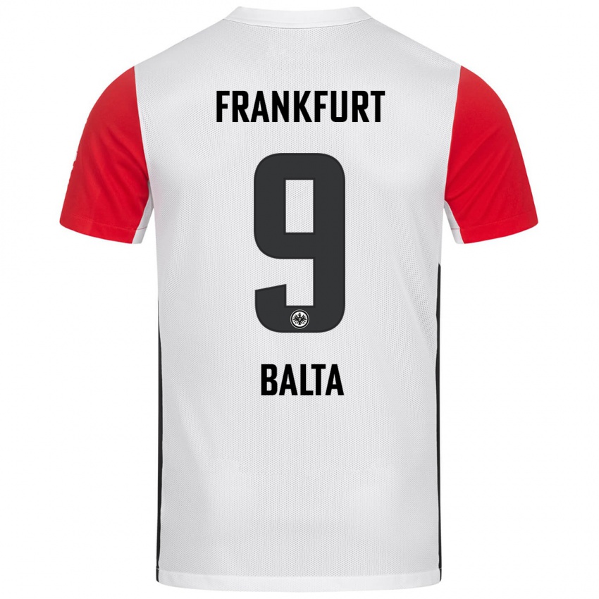 Niño Camiseta Sahin Balta #9 Blanco Rojo 1ª Equipación 2024/25 La Camisa México