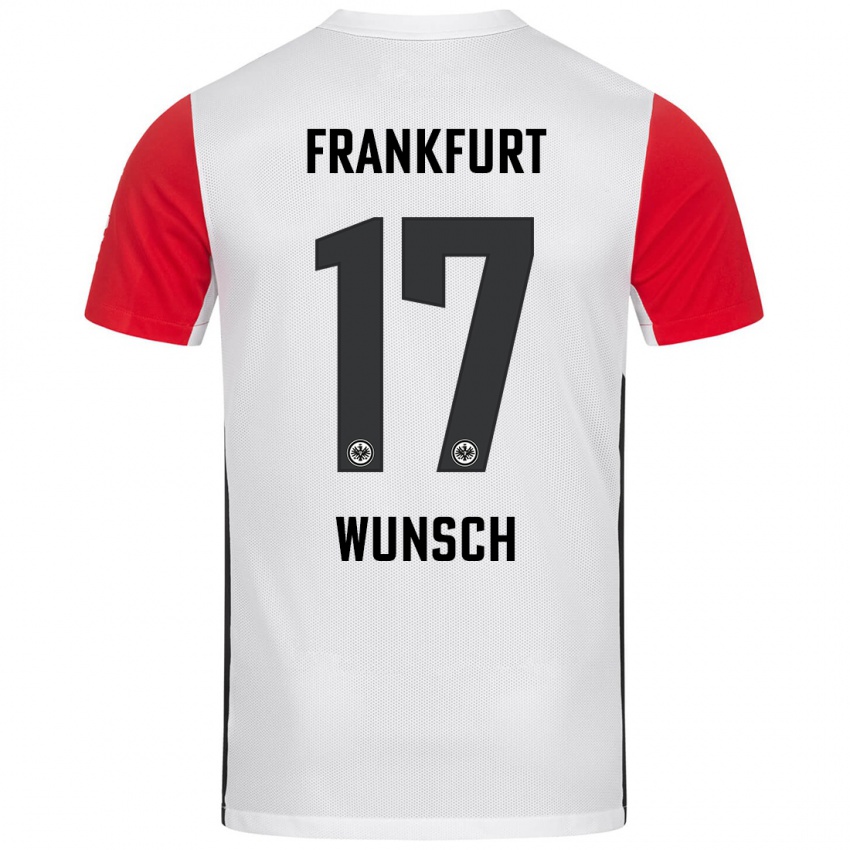 Niño Camiseta Paul Wünsch #17 Blanco Rojo 1ª Equipación 2024/25 La Camisa México