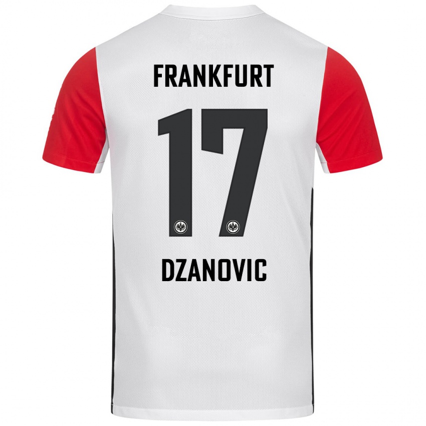 Niño Camiseta Benjamin Dzanovic #17 Blanco Rojo 1ª Equipación 2024/25 La Camisa México