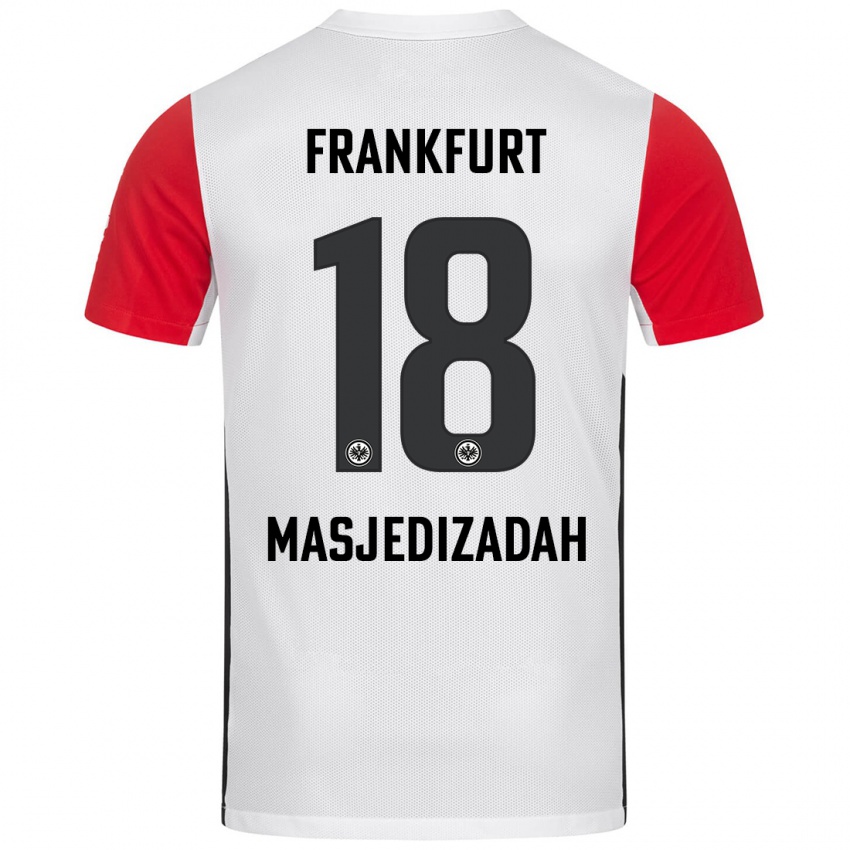 Niño Camiseta Abolfazl Masjedizadah #18 Blanco Rojo 1ª Equipación 2024/25 La Camisa México