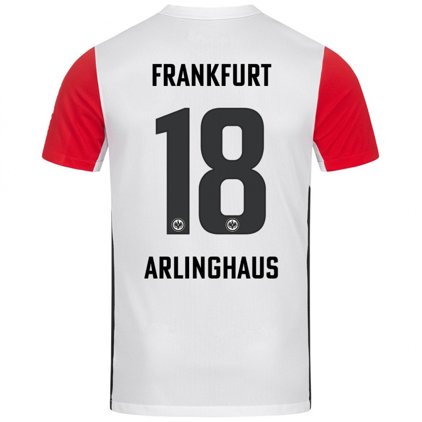 Niño Camiseta Max Arlinghaus #18 Blanco Rojo 1ª Equipación 2024/25 La Camisa México