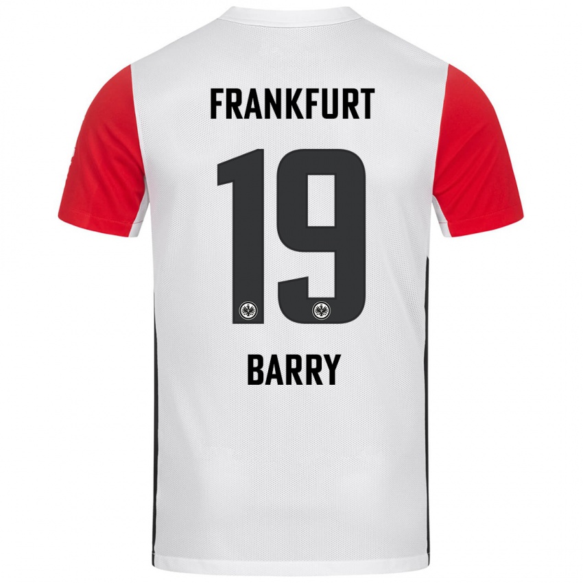 Niño Camiseta Jasha Barry #19 Blanco Rojo 1ª Equipación 2024/25 La Camisa México