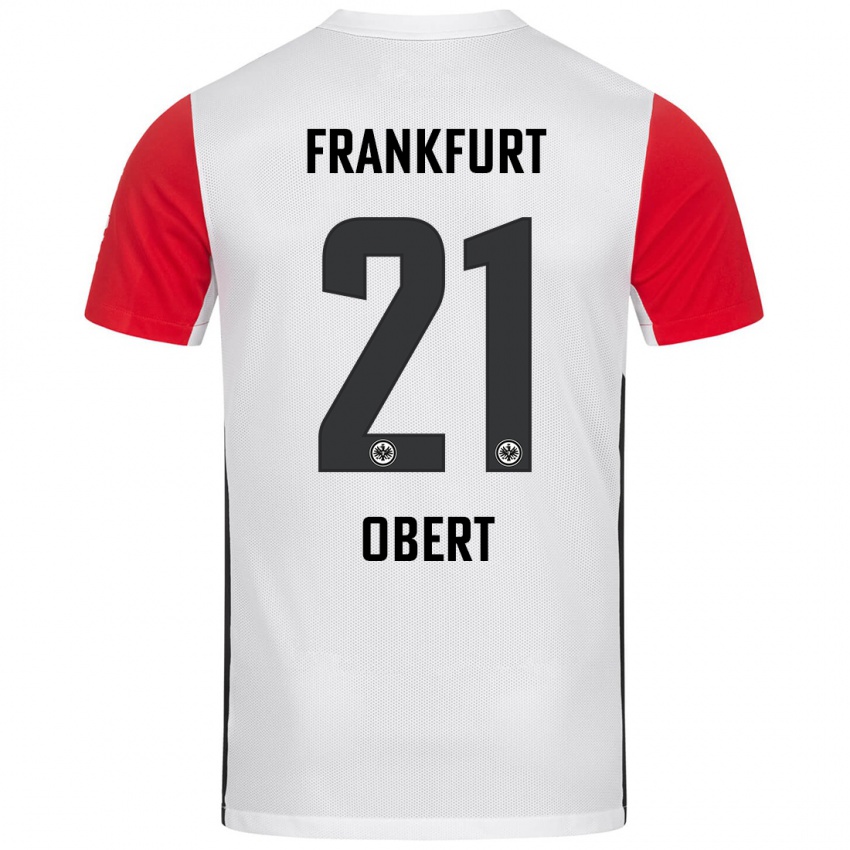 Niño Camiseta Yuriy Obert #21 Blanco Rojo 1ª Equipación 2024/25 La Camisa México