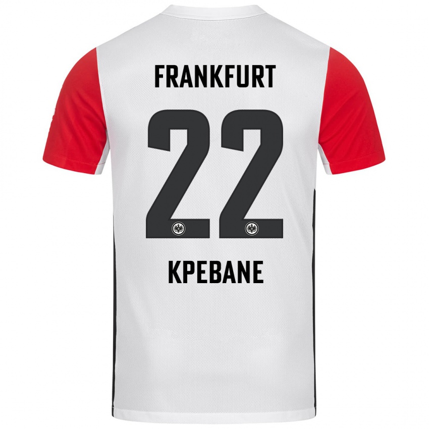 Niño Camiseta Tamiou Kpebane #22 Blanco Rojo 1ª Equipación 2024/25 La Camisa México