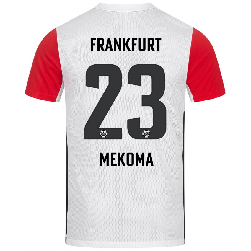 Niño Camiseta Jamal Mekoma #23 Blanco Rojo 1ª Equipación 2024/25 La Camisa México