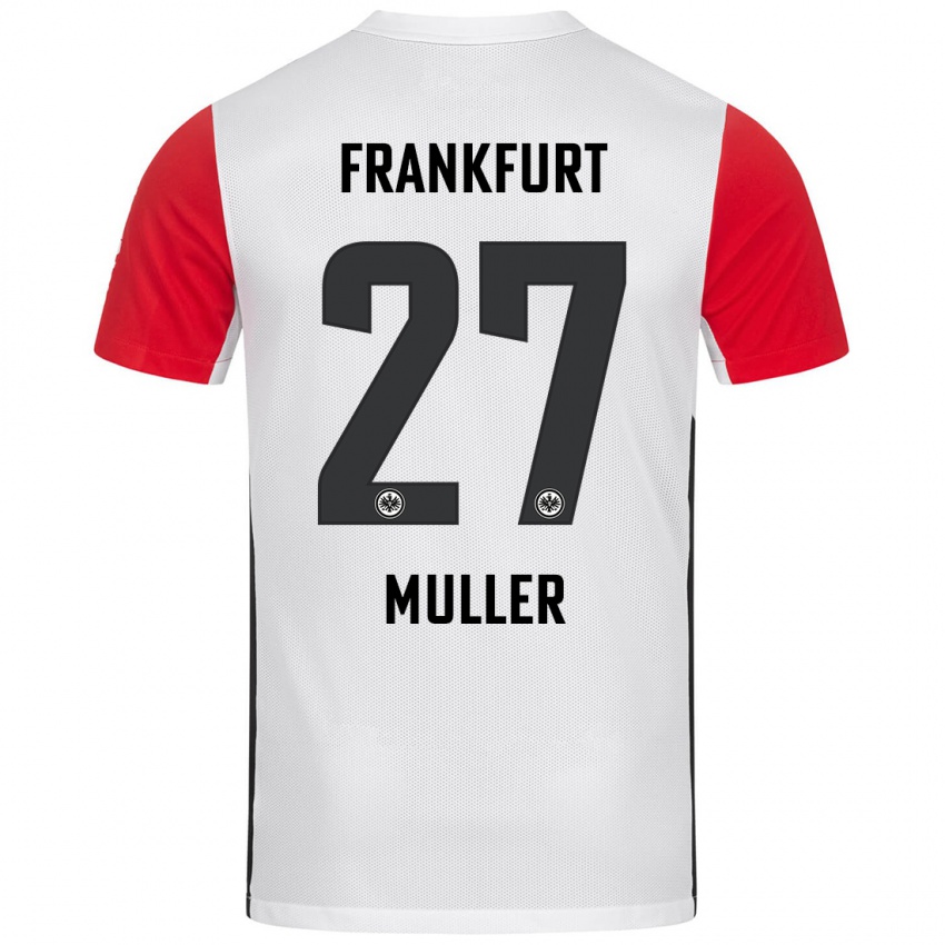 Niño Camiseta Mark Müller #27 Blanco Rojo 1ª Equipación 2024/25 La Camisa México