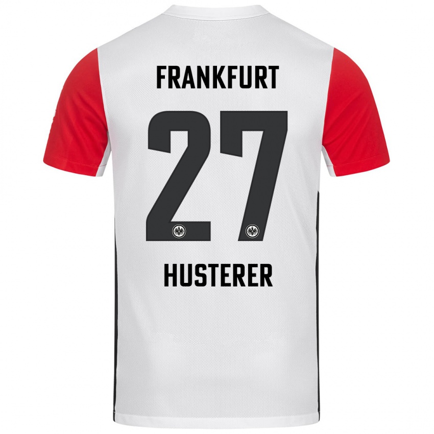 Niño Camiseta Lean Husterer #27 Blanco Rojo 1ª Equipación 2024/25 La Camisa México