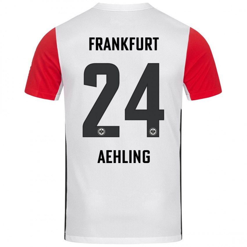 Niño Camiseta Anna Aehling #24 Blanco Rojo 1ª Equipación 2024/25 La Camisa México