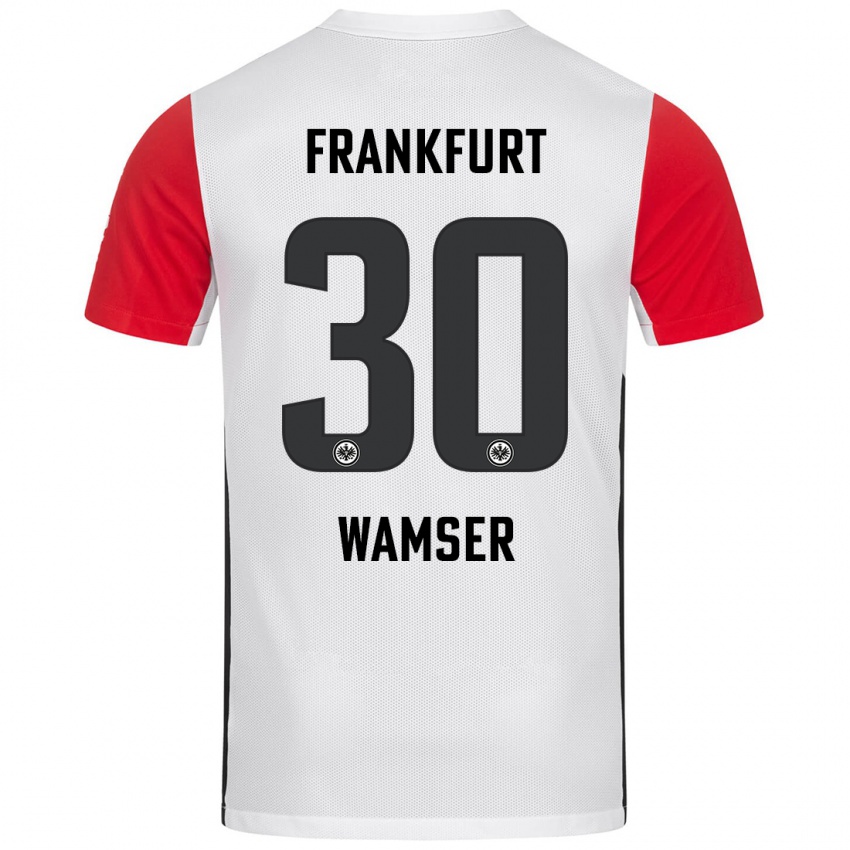 Niño Camiseta Carlotta Wamser #30 Blanco Rojo 1ª Equipación 2024/25 La Camisa México