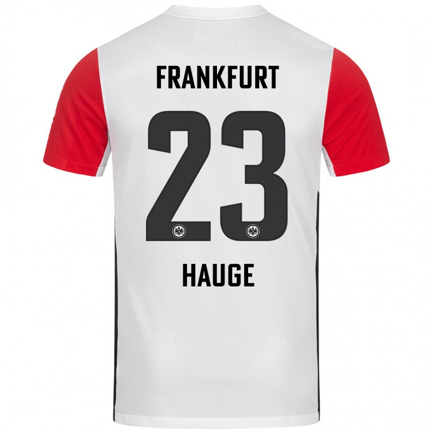 Niño Camiseta Jens Petter Hauge #23 Blanco Rojo 1ª Equipación 2024/25 La Camisa México