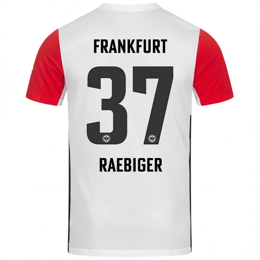 Niño Camiseta Sidney Raebiger #37 Blanco Rojo 1ª Equipación 2024/25 La Camisa México