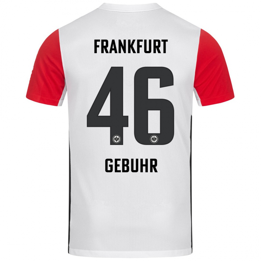 Niño Camiseta Dario Gebuhr #46 Blanco Rojo 1ª Equipación 2024/25 La Camisa México