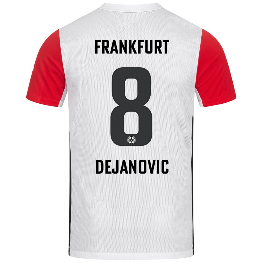 Niño Camiseta Daniel Dejanovic #8 Blanco Rojo 1ª Equipación 2024/25 La Camisa México