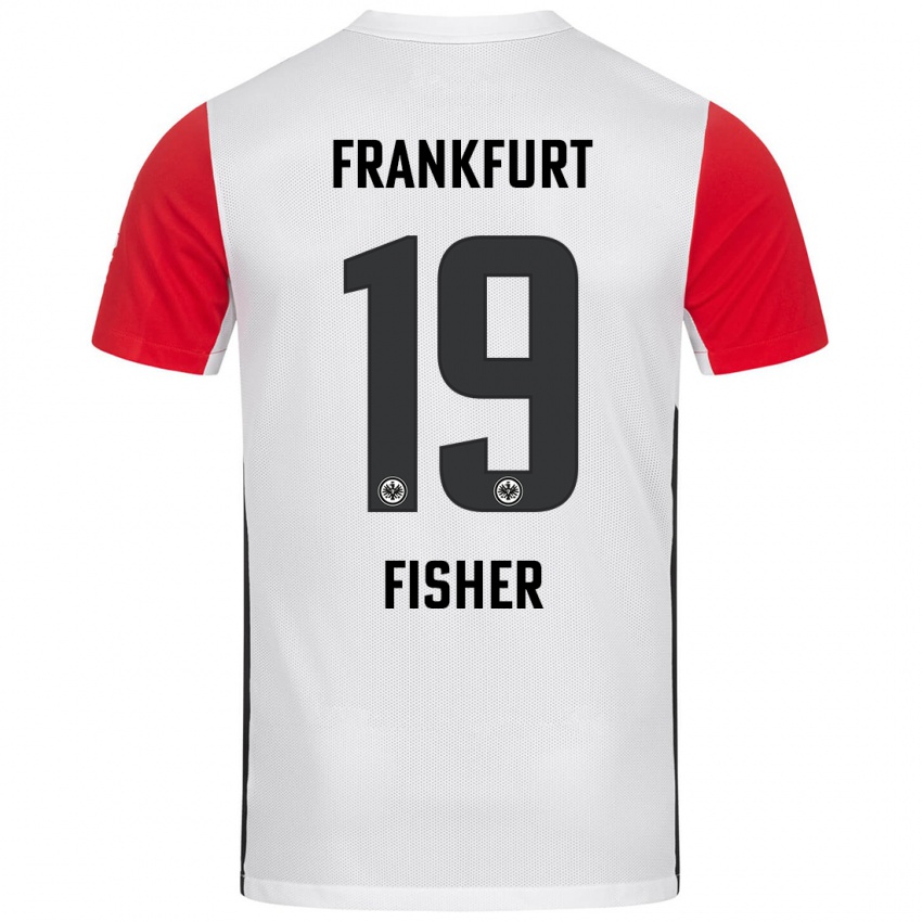 Niño Camiseta Ben-Luca Fisher #19 Blanco Rojo 1ª Equipación 2024/25 La Camisa México