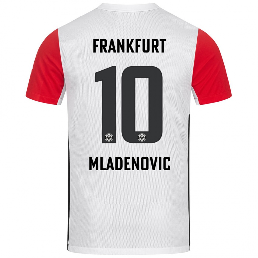 Niño Camiseta Marko Mladenovic #10 Blanco Rojo 1ª Equipación 2024/25 La Camisa México