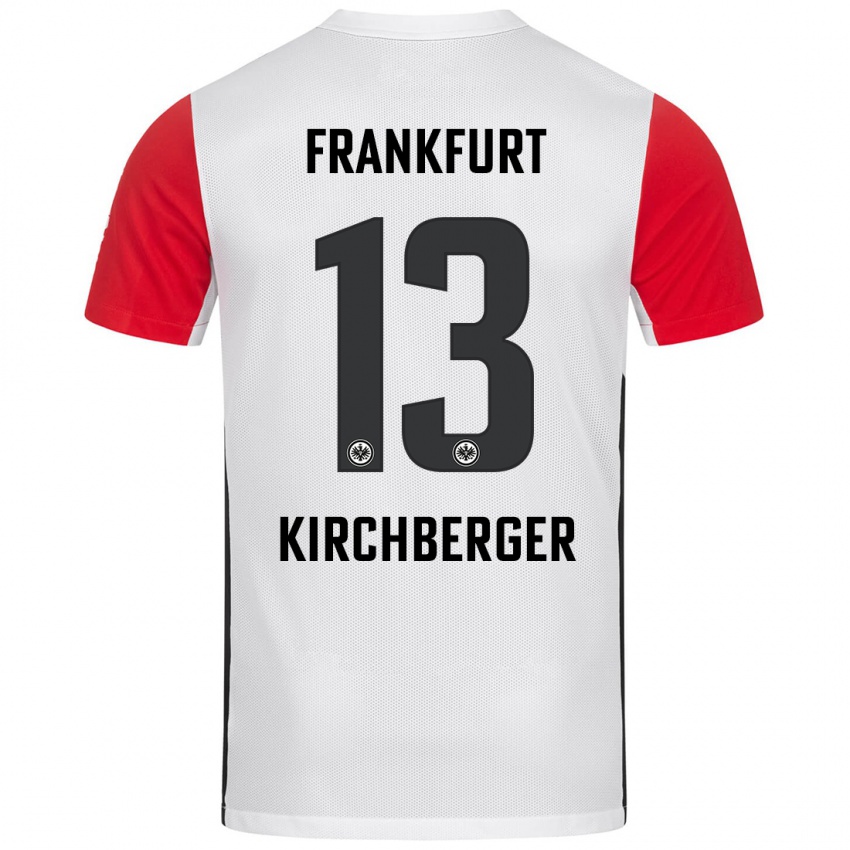 Niño Camiseta Virginia Kirchberger #13 Blanco Rojo 1ª Equipación 2024/25 La Camisa México