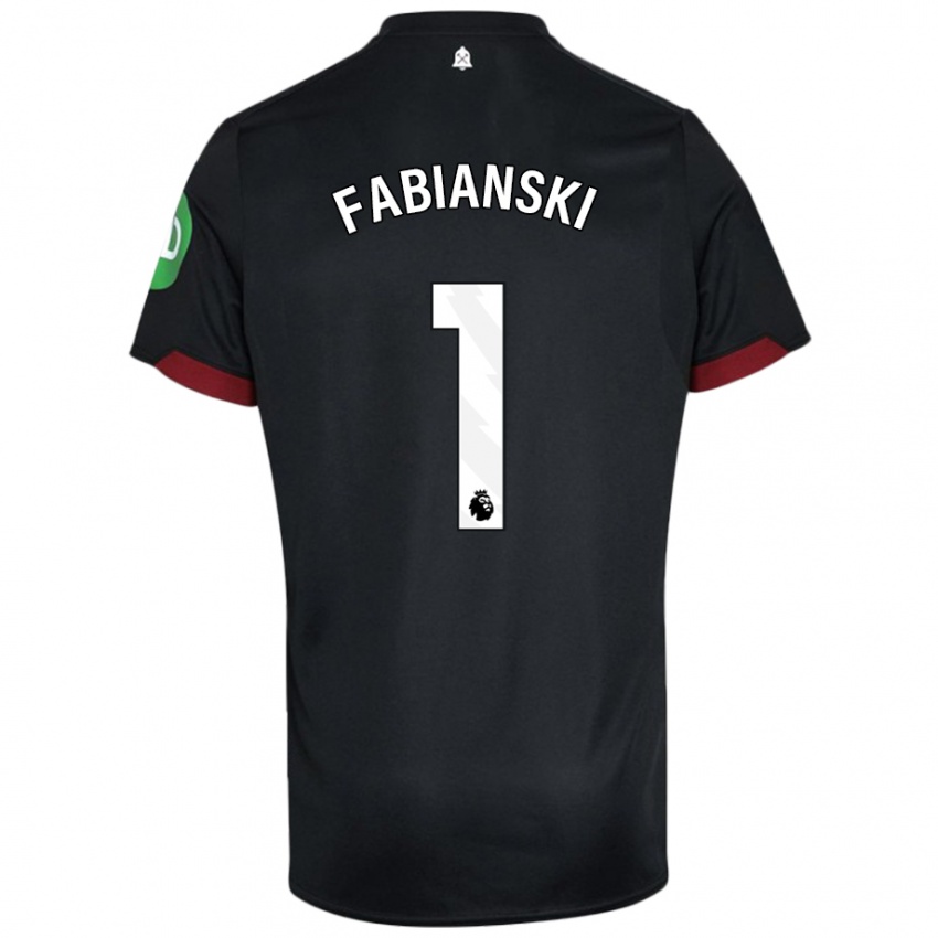 Niño Camiseta Lukasz Fabianski #1 Negro Blanco 2ª Equipación 2024/25 La Camisa México