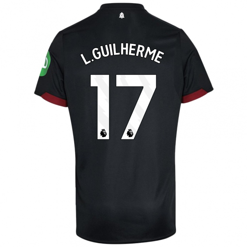 Niño Camiseta Luis Guilherme #17 Negro Blanco 2ª Equipación 2024/25 La Camisa México