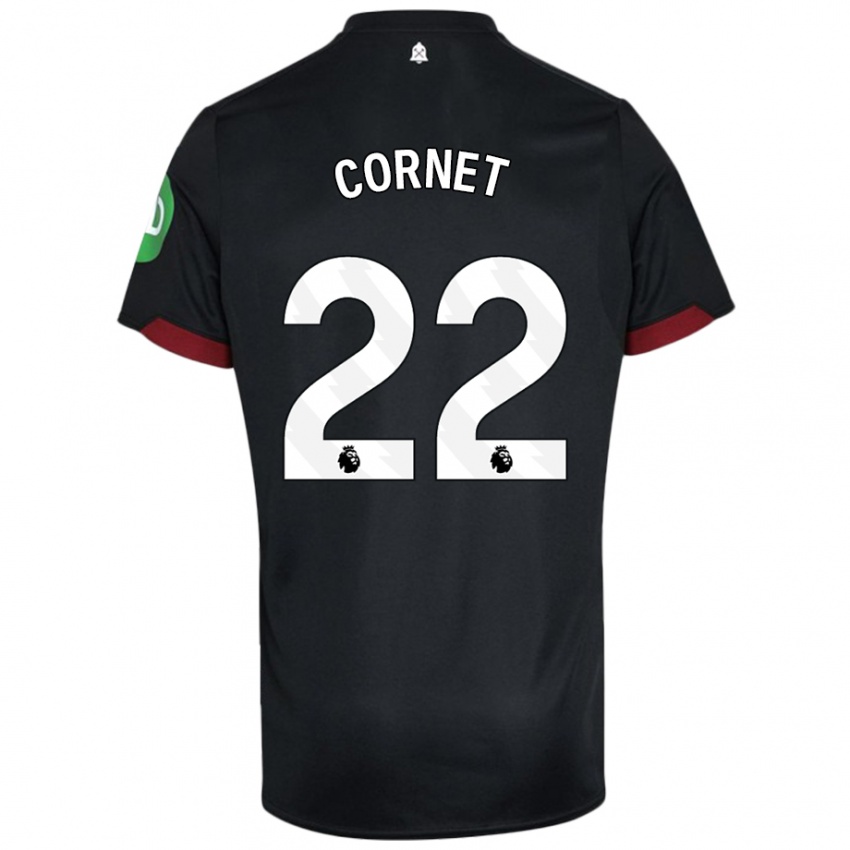 Niño Camiseta Maxwel Cornet #22 Negro Blanco 2ª Equipación 2024/25 La Camisa México