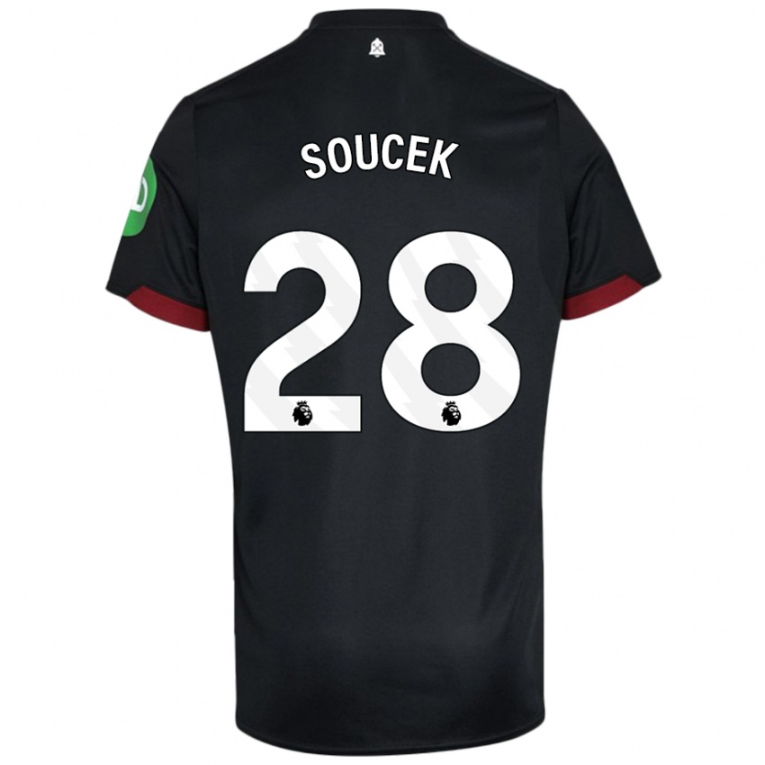 Niño Camiseta Tomas Soucek #28 Negro Blanco 2ª Equipación 2024/25 La Camisa México