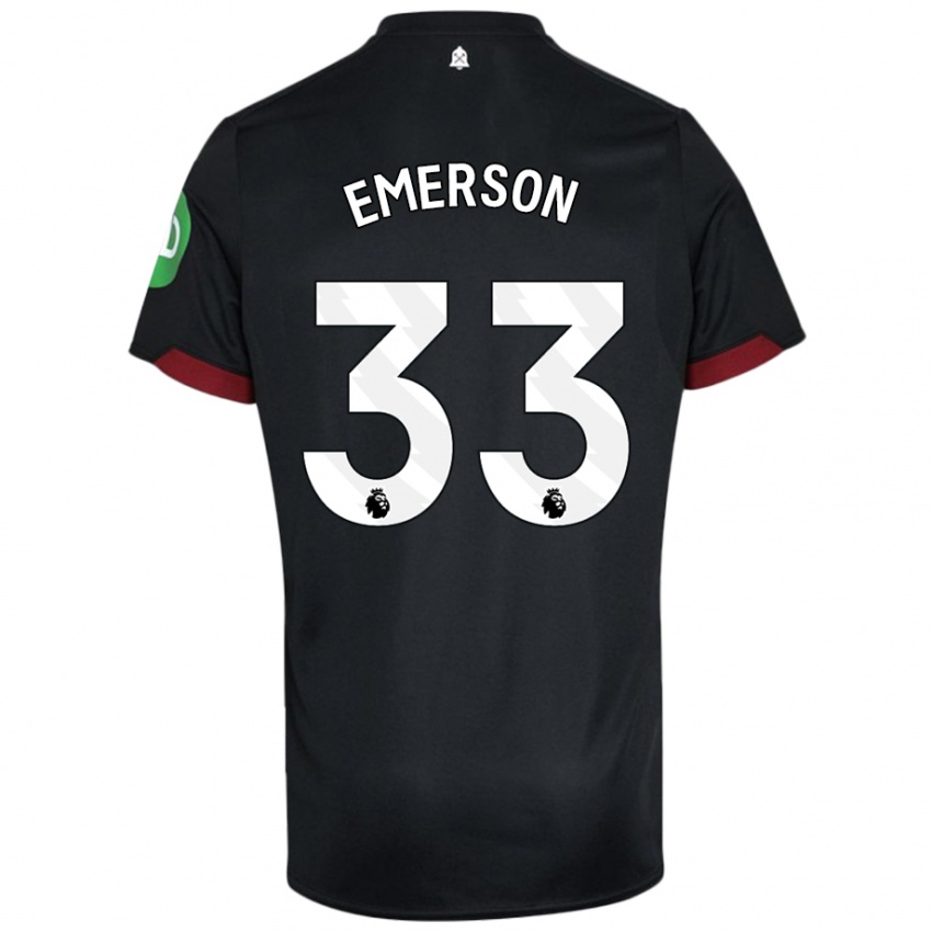 Niño Camiseta Emerson Palmieri #33 Negro Blanco 2ª Equipación 2024/25 La Camisa México