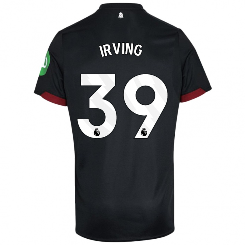 Niño Camiseta Andy Irving #39 Negro Blanco 2ª Equipación 2024/25 La Camisa México