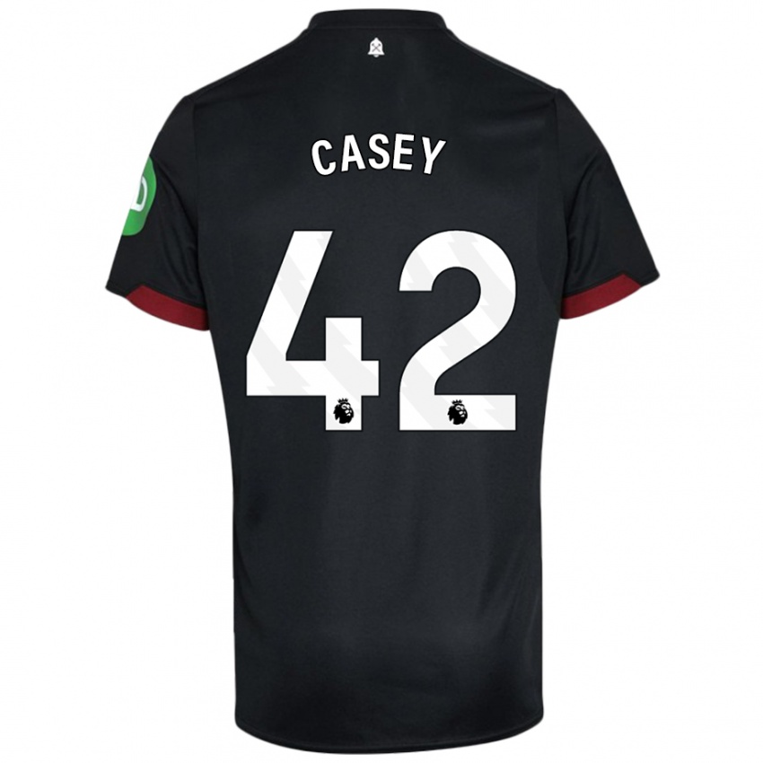 Niño Camiseta Kaelan Casey #42 Negro Blanco 2ª Equipación 2024/25 La Camisa México