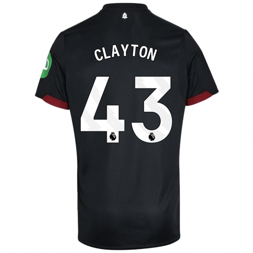 Niño Camiseta Regan Clayton #43 Negro Blanco 2ª Equipación 2024/25 La Camisa México