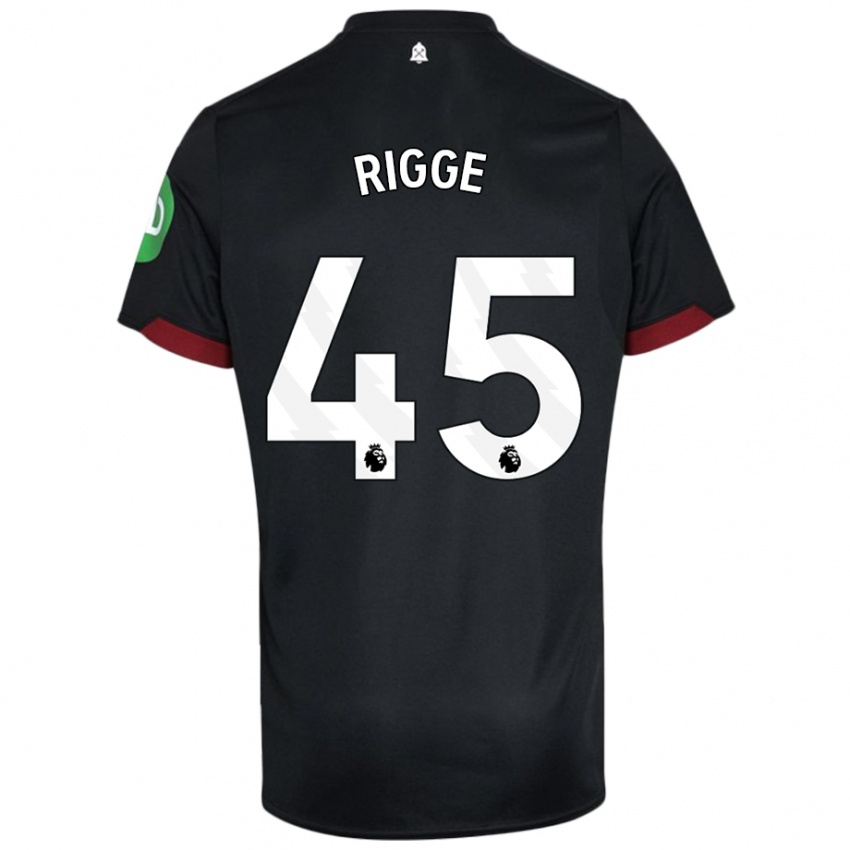 Niño Camiseta Daniel Rigge #45 Negro Blanco 2ª Equipación 2024/25 La Camisa México