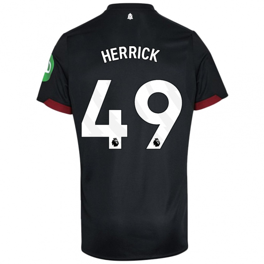 Niño Camiseta Finlay Herrick #49 Negro Blanco 2ª Equipación 2024/25 La Camisa México