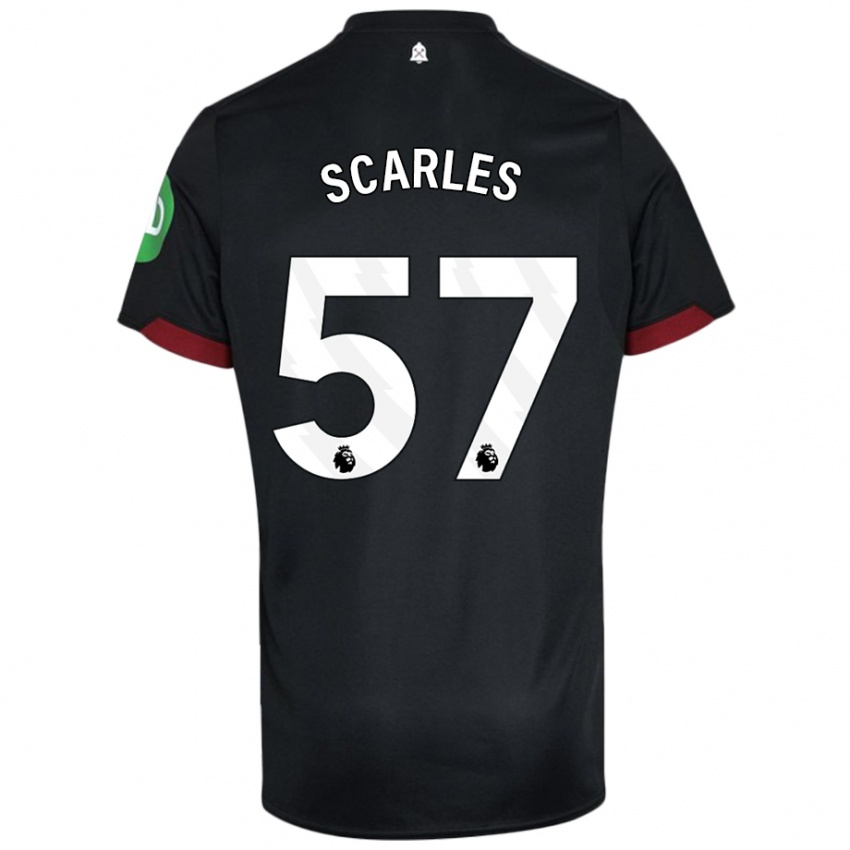 Niño Camiseta Oliver Scarles #57 Negro Blanco 2ª Equipación 2024/25 La Camisa México