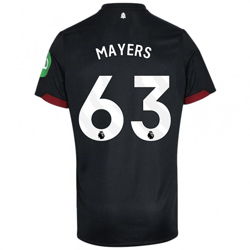 Niño Camiseta Ezra Mayers #63 Negro Blanco 2ª Equipación 2024/25 La Camisa México