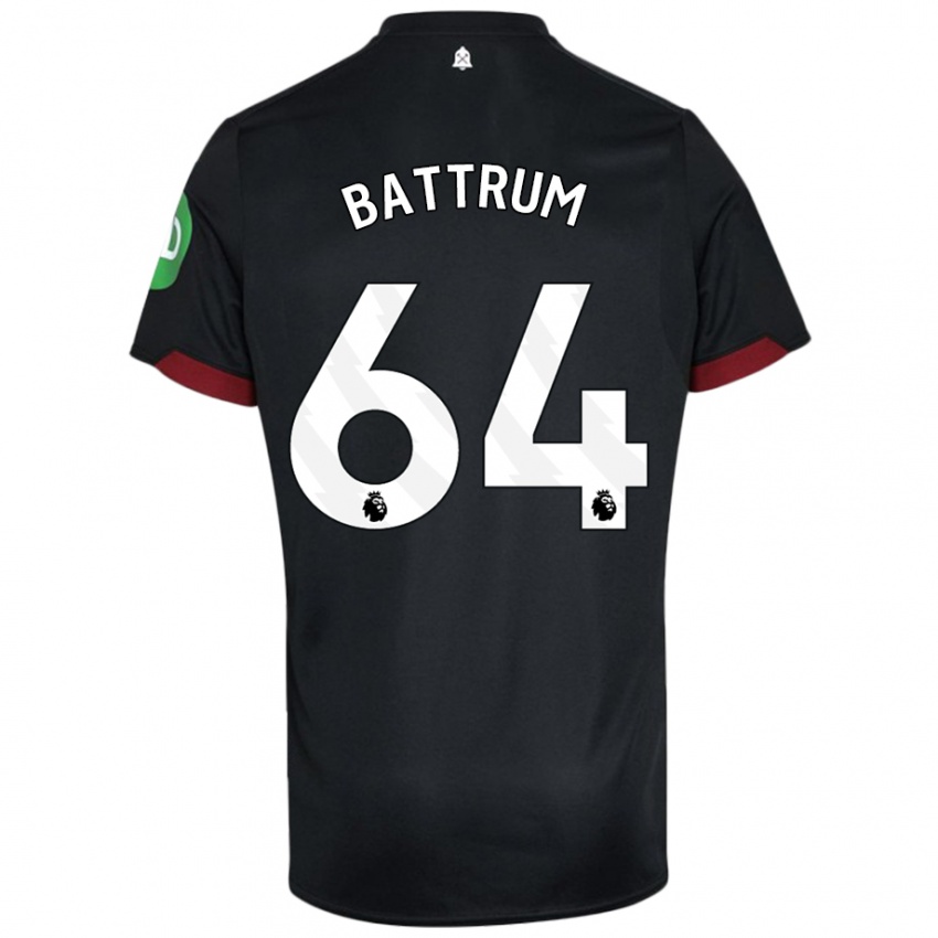 Niño Camiseta Ryan Battrum #64 Negro Blanco 2ª Equipación 2024/25 La Camisa México