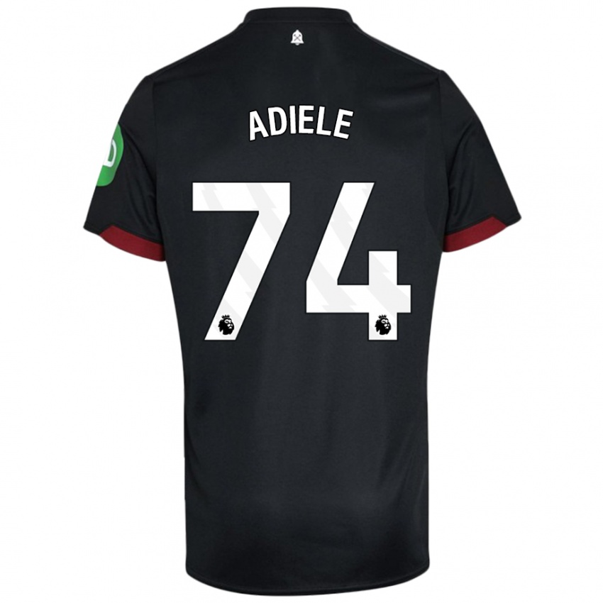 Niño Camiseta Emeka Adiele #74 Negro Blanco 2ª Equipación 2024/25 La Camisa México