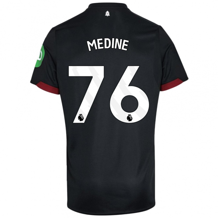 Niño Camiseta Jethro Medine #76 Negro Blanco 2ª Equipación 2024/25 La Camisa México