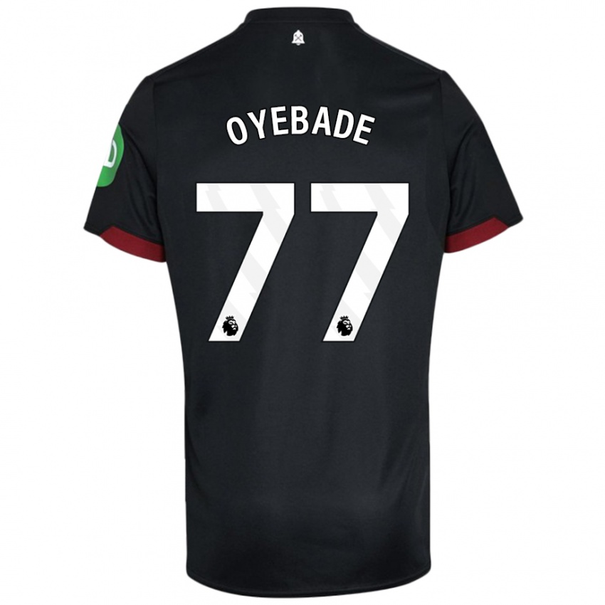 Niño Camiseta Rayan Oyebade #77 Negro Blanco 2ª Equipación 2024/25 La Camisa México