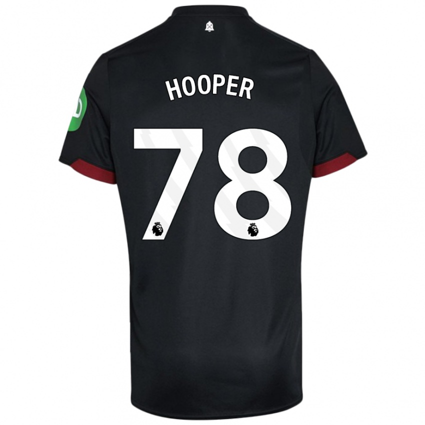 Niño Camiseta Finley Hooper #78 Negro Blanco 2ª Equipación 2024/25 La Camisa México