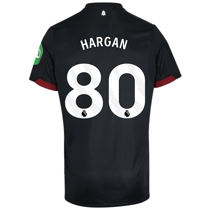 Niño Camiseta Riley Hargan #80 Negro Blanco 2ª Equipación 2024/25 La Camisa México