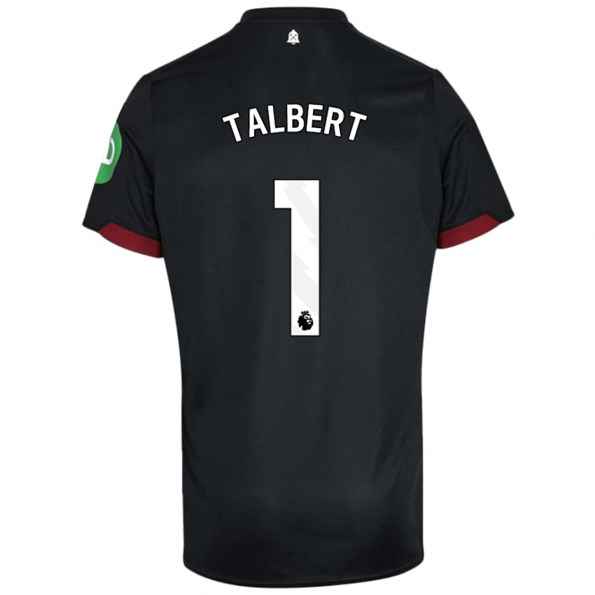 Niño Camiseta Katelin Talbert #1 Negro Blanco 2ª Equipación 2024/25 La Camisa México