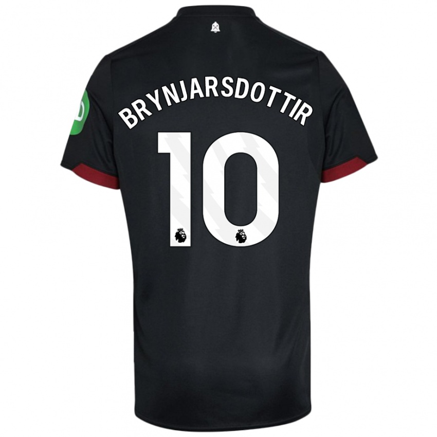 Niño Camiseta Dagný Brynjarsdóttir #10 Negro Blanco 2ª Equipación 2024/25 La Camisa México