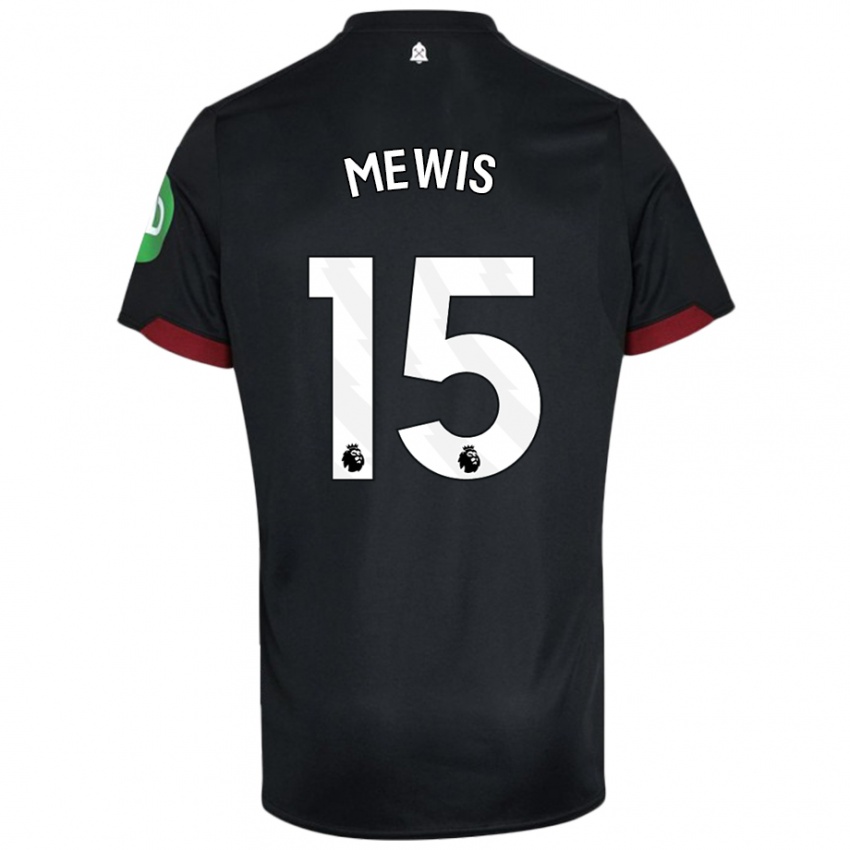 Niño Camiseta Kristie Mewis #15 Negro Blanco 2ª Equipación 2024/25 La Camisa México