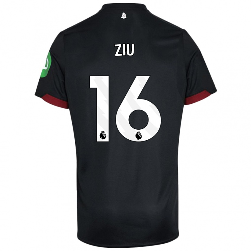 Niño Camiseta Jessica Ziu #16 Negro Blanco 2ª Equipación 2024/25 La Camisa México