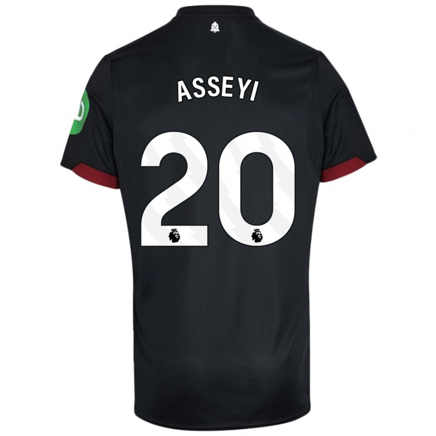 Niño Camiseta Viviane Asseyi #20 Negro Blanco 2ª Equipación 2024/25 La Camisa México