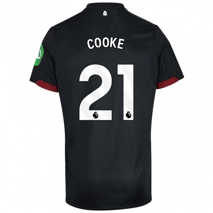 Niño Camiseta Shannon Cooke #21 Negro Blanco 2ª Equipación 2024/25 La Camisa México