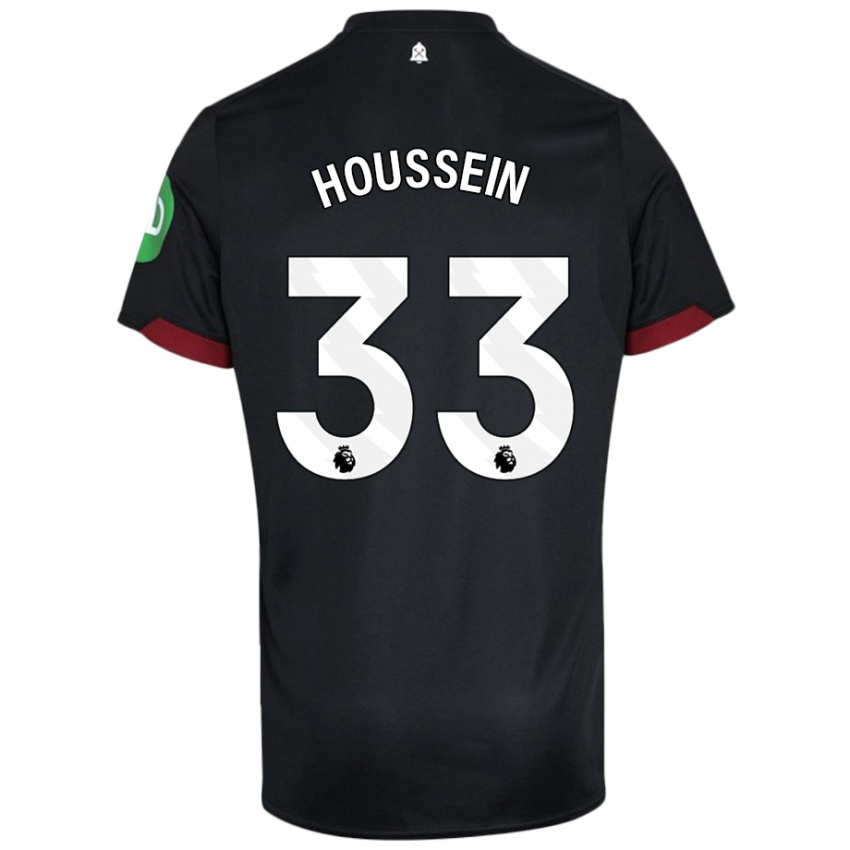 Niño Camiseta Halle Houssein #33 Negro Blanco 2ª Equipación 2024/25 La Camisa México