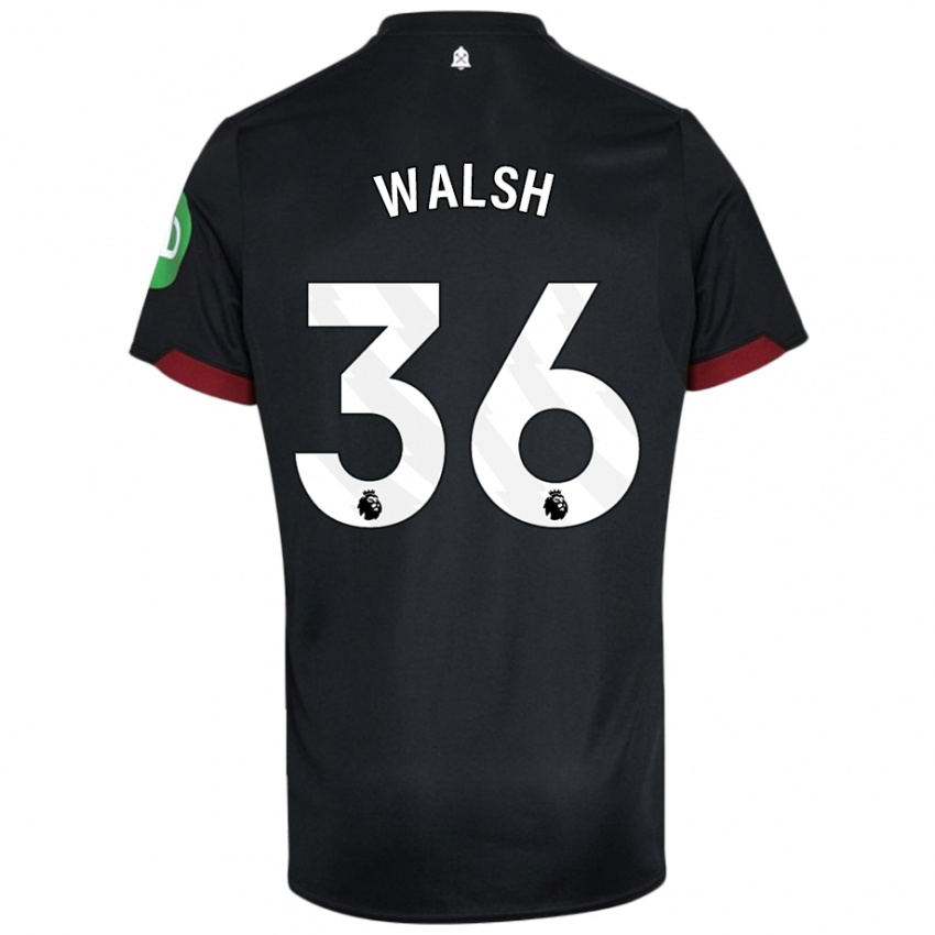 Niño Camiseta Soraya Walsh #36 Negro Blanco 2ª Equipación 2024/25 La Camisa México