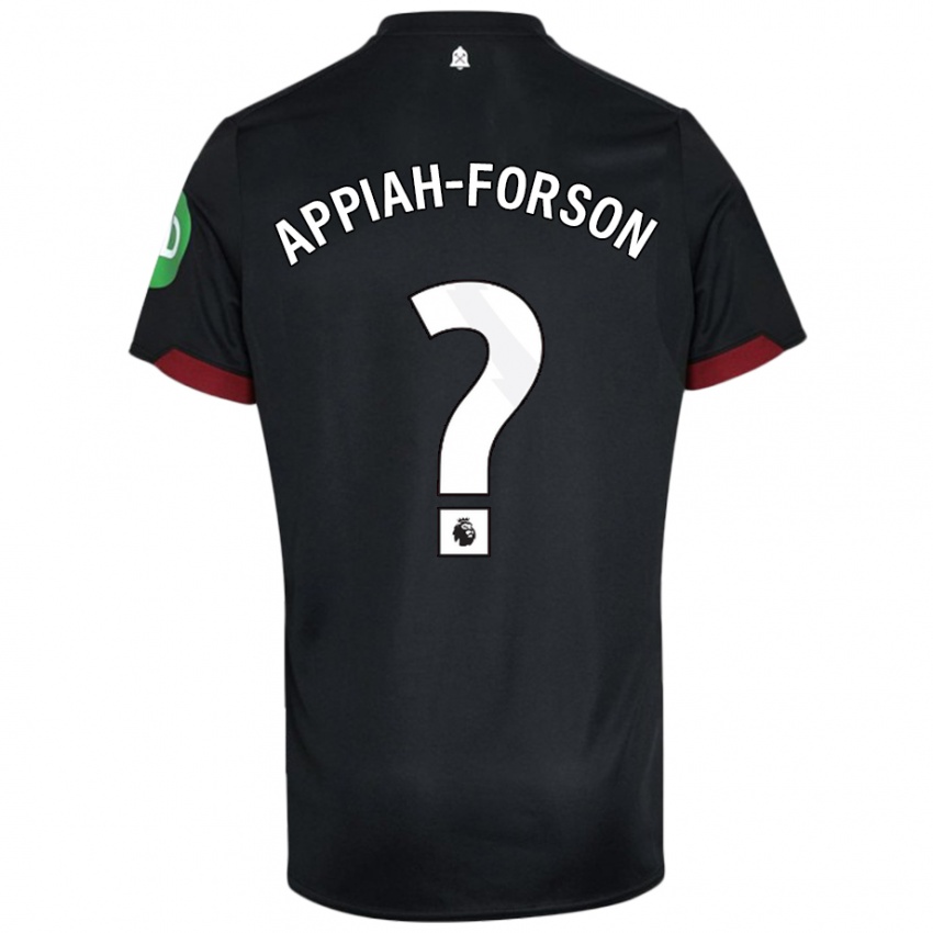 Niño Camiseta Keenan Appiah-Forson #0 Negro Blanco 2ª Equipación 2024/25 La Camisa México