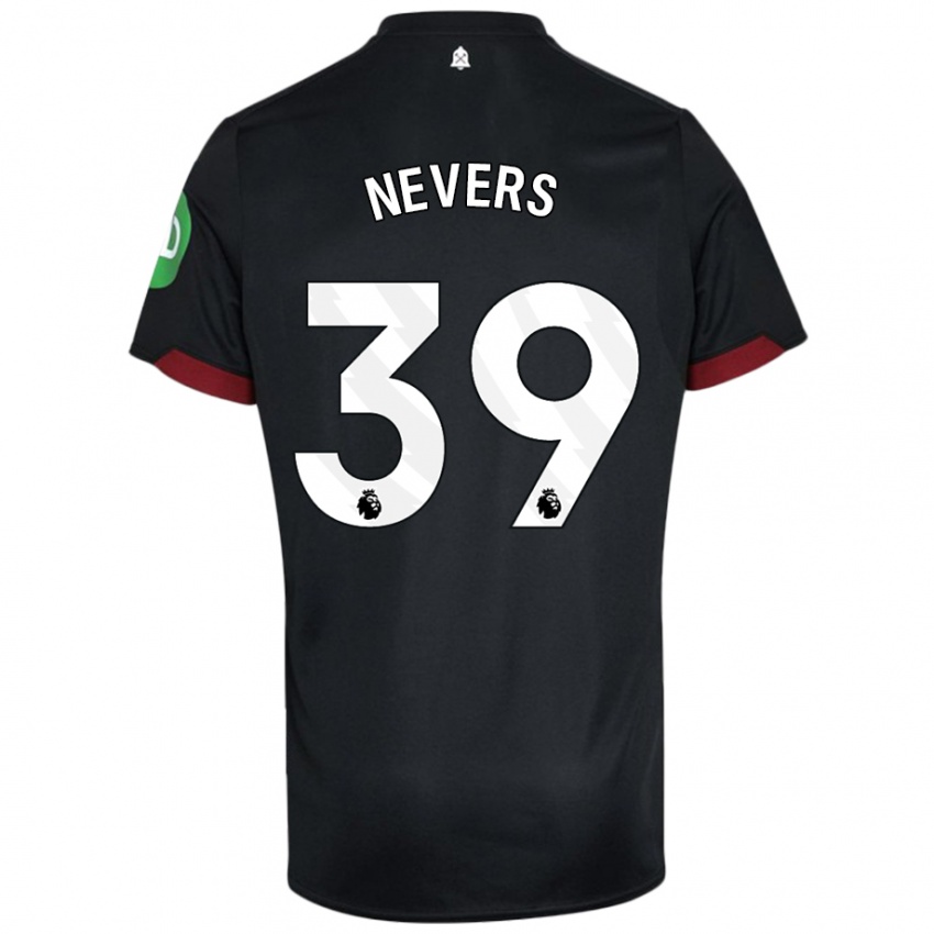 Niño Camiseta Thierry Nevers #39 Negro Blanco 2ª Equipación 2024/25 La Camisa México