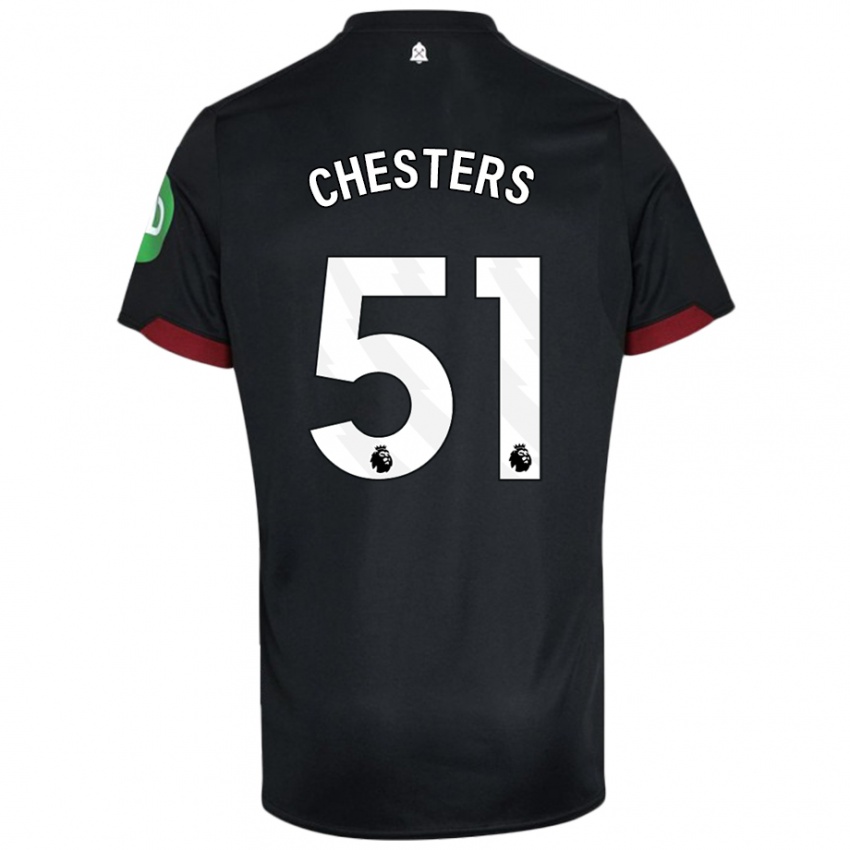 Niño Camiseta Dan Chesters #51 Negro Blanco 2ª Equipación 2024/25 La Camisa México