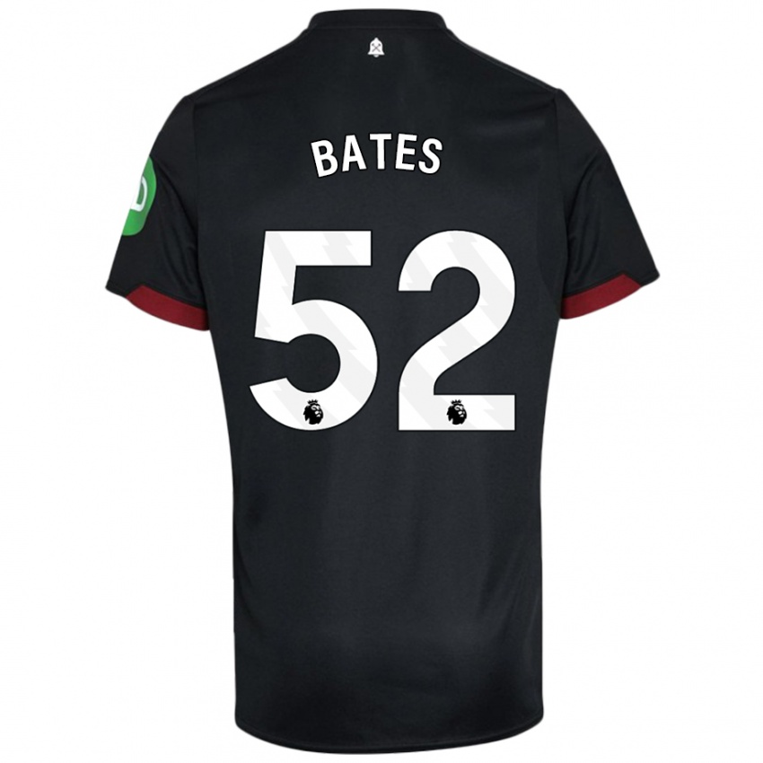 Niño Camiseta Billy Bates #52 Negro Blanco 2ª Equipación 2024/25 La Camisa México